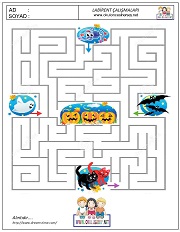 okul öncesi labirent bulmacai çalışma sayfaları